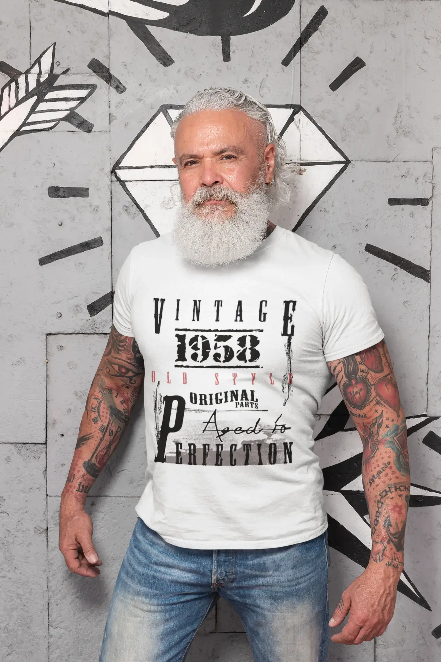 1958,birthday gifts for him,birthday t-shirts,Men's Short Sleeve Round Neck T-shirt