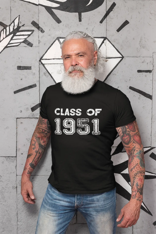 1951, Classe de, noir, T-shirt à manches courtes et col rond Homme 00103
