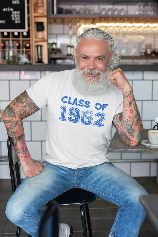 1962, Classe de, blanc, T-shirt à manches courtes et col rond Homme 00094