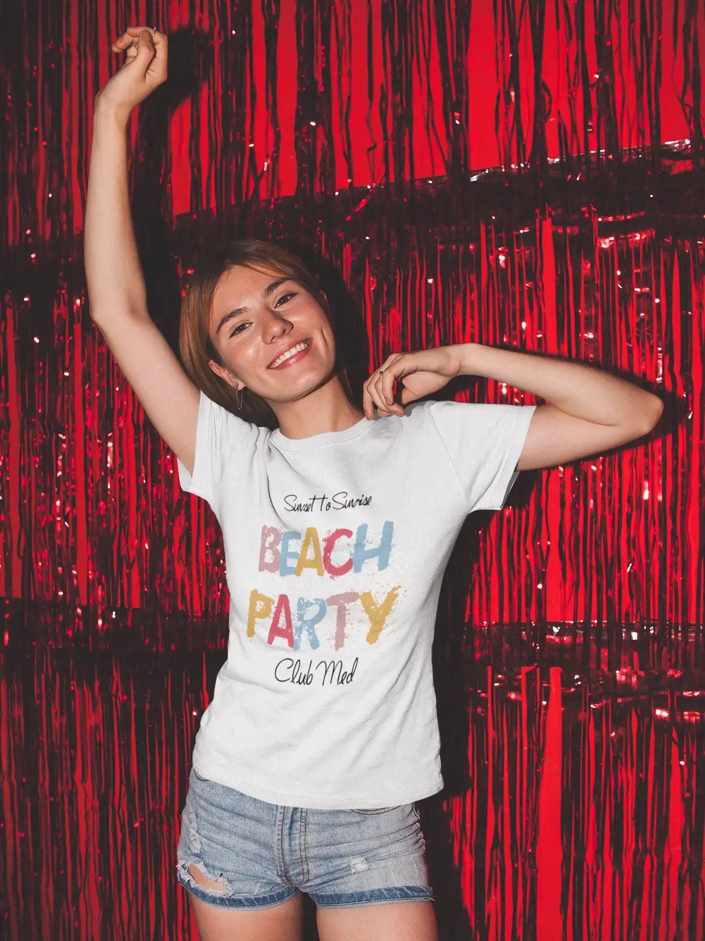 Club Med Beach Party, T-Shirt für Damen, T-Shirt Cadeau, Beach Party T-Shirt