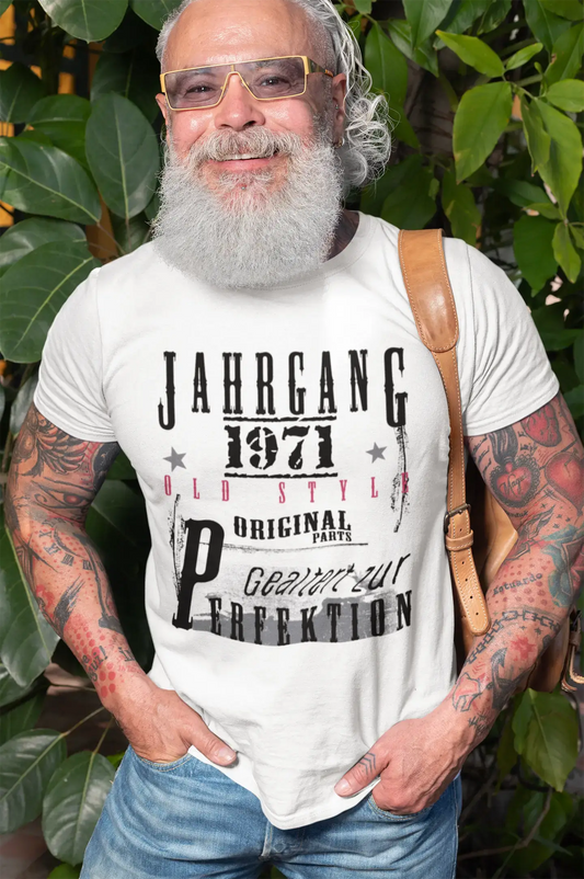 Jahrgang Anniversaire 1971, T-shirt à manches courtes et col rond pour hommes, t-shirt cadeau 00350