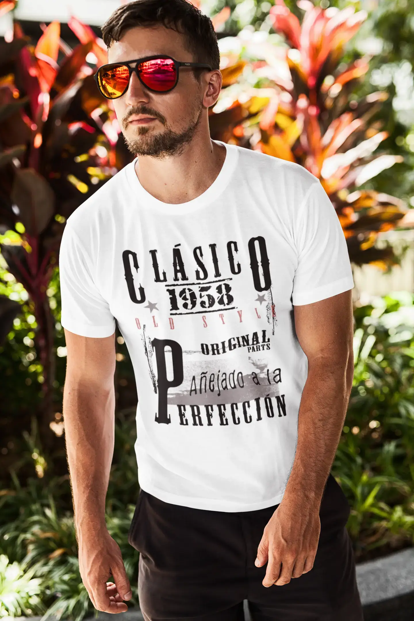 Aged To Perfection, espagnol, 1958, blanc, T-shirt à manches courtes et col rond pour hommes, T-shirt cadeau 00361