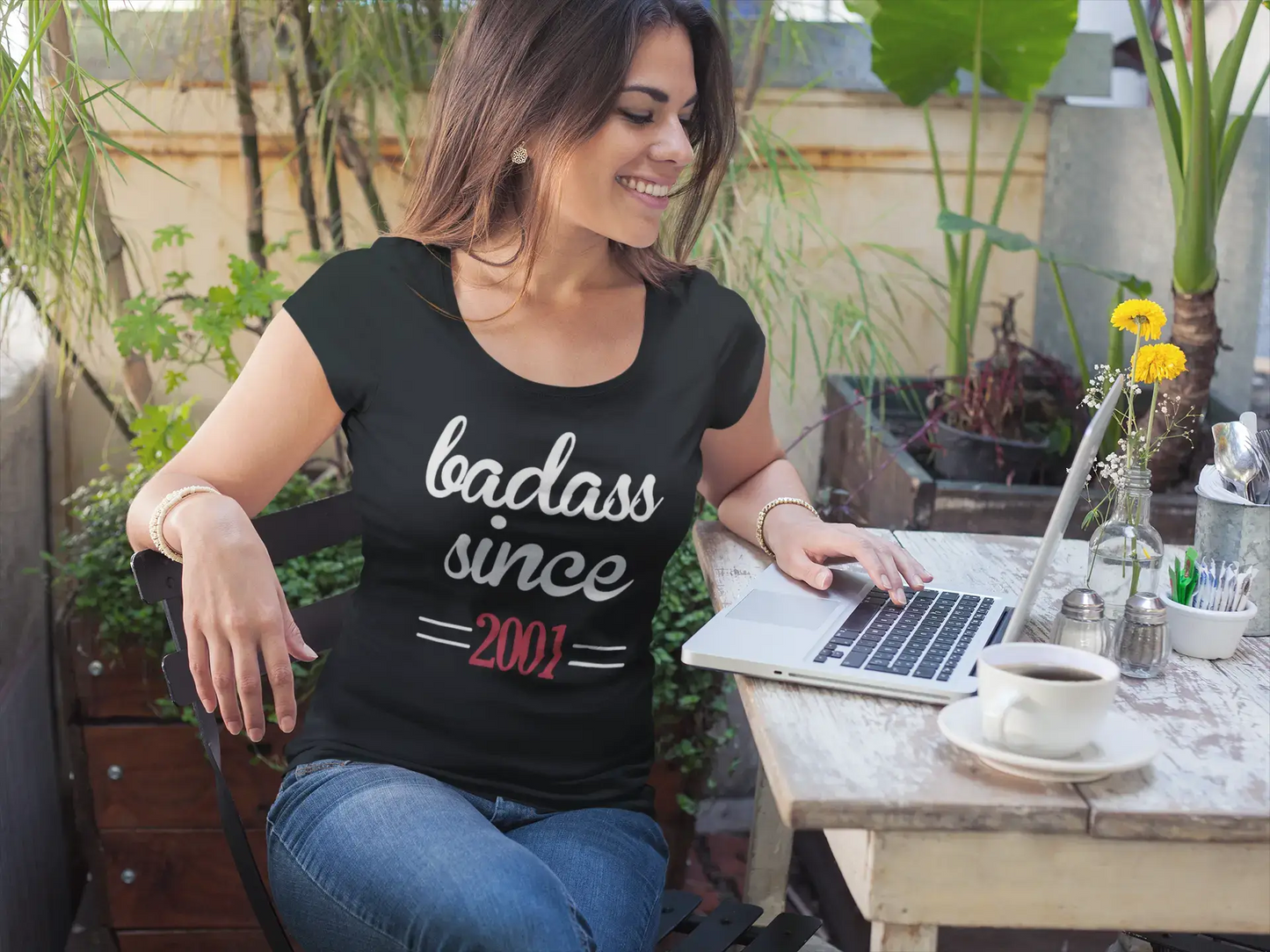 Femme Tee Vintage T Shirt Badass Since 2001