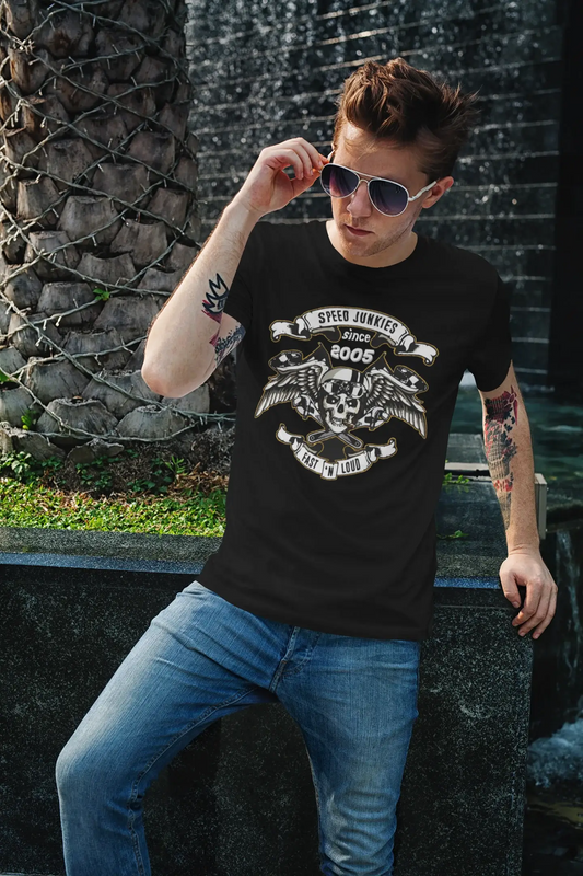 Speed ​​Junkies Since 2005 Men's T-shirt Noir Anniversaire Cadeau 00462