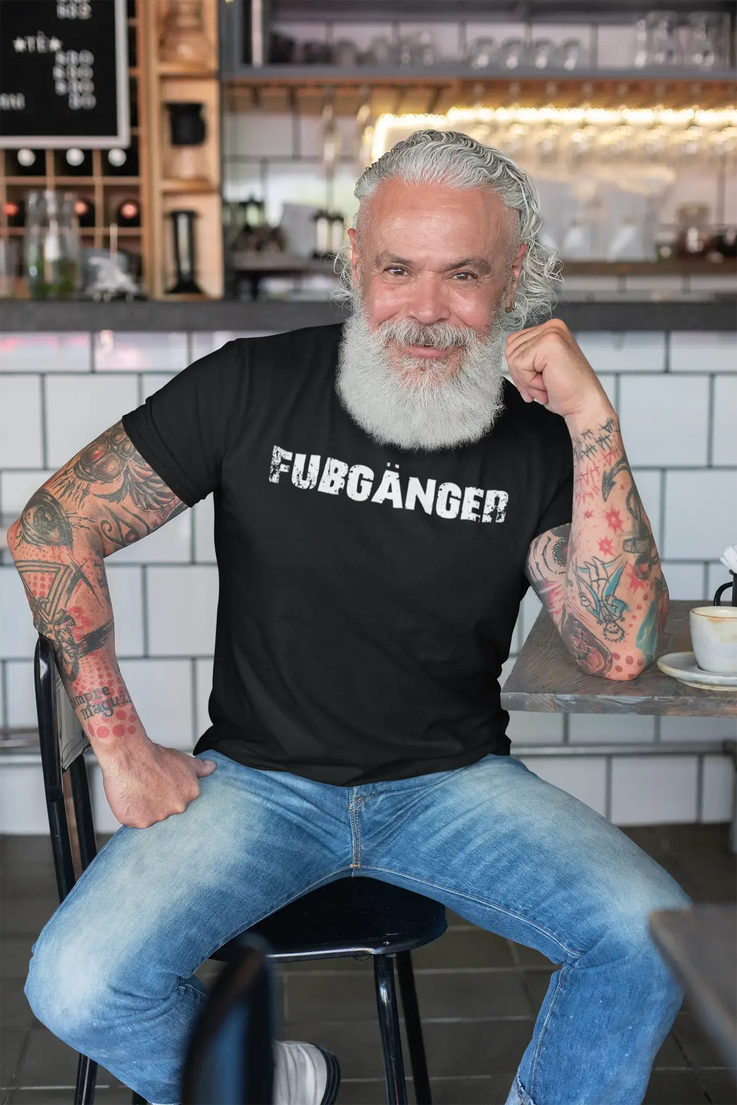 fußgänger Herren T-Shirt Schwarz Geburtstagsgeschenk 00548