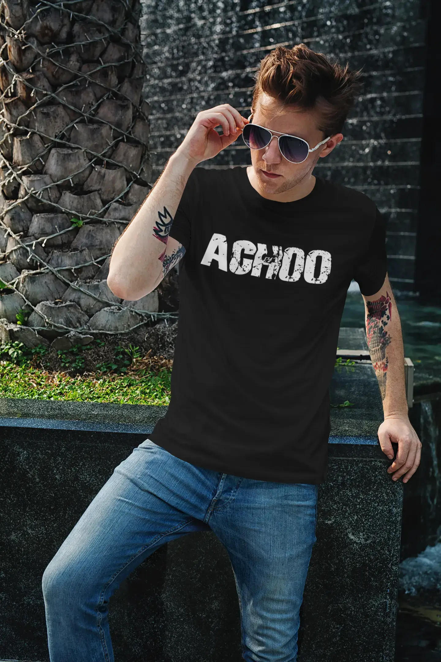 achoo Herren Retro T-Shirt Schwarz Geburtstagsgeschenk 00553