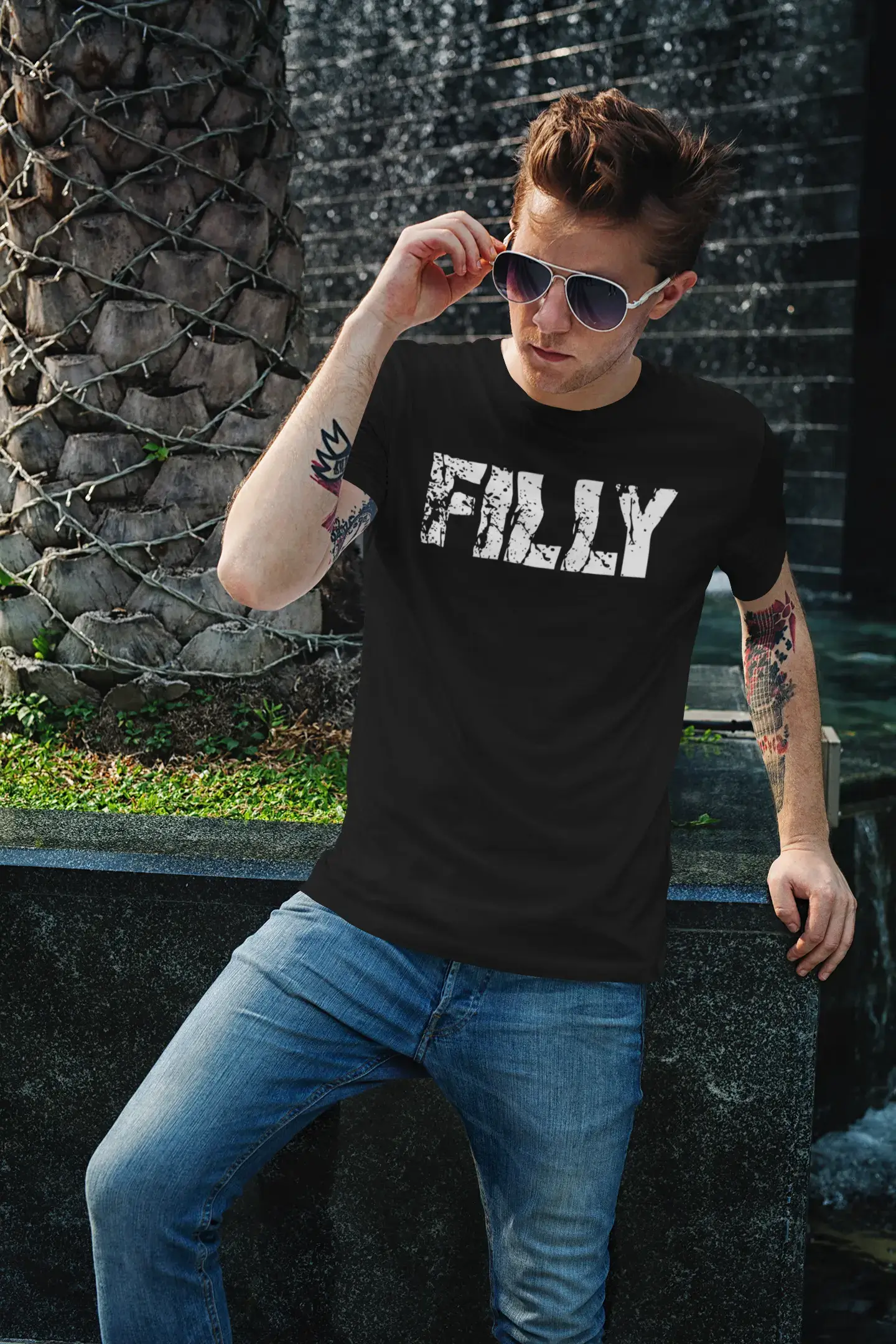 Filly Herren Retro T-Shirt Schwarz Geburtstagsgeschenk 00553