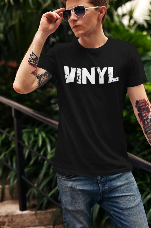 Vinyl Herren Retro T-Shirt Schwarz Geburtstagsgeschenk 00553