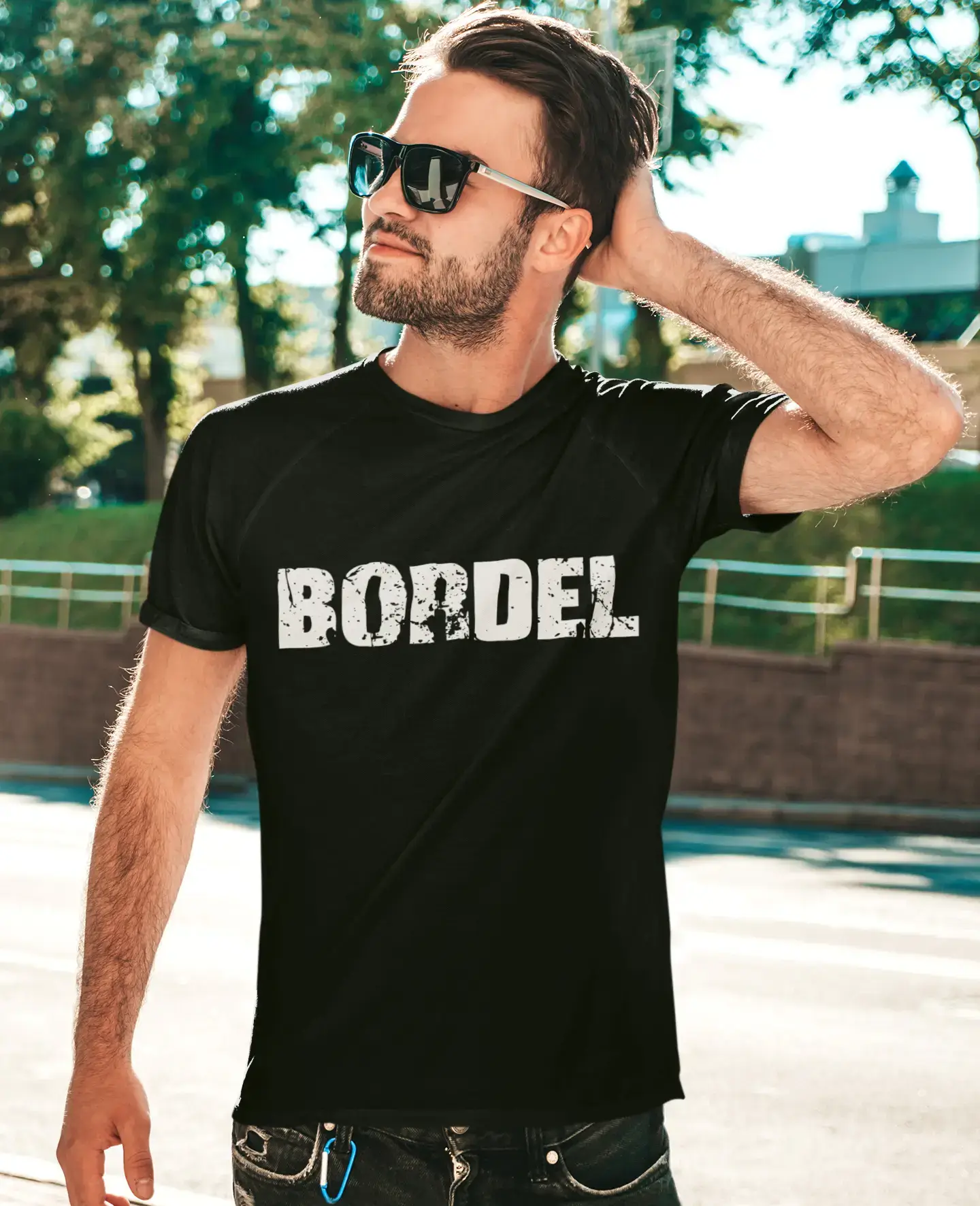 bordel Herren Vintage T-Shirt Schwarz Geburtstagsgeschenk 00554