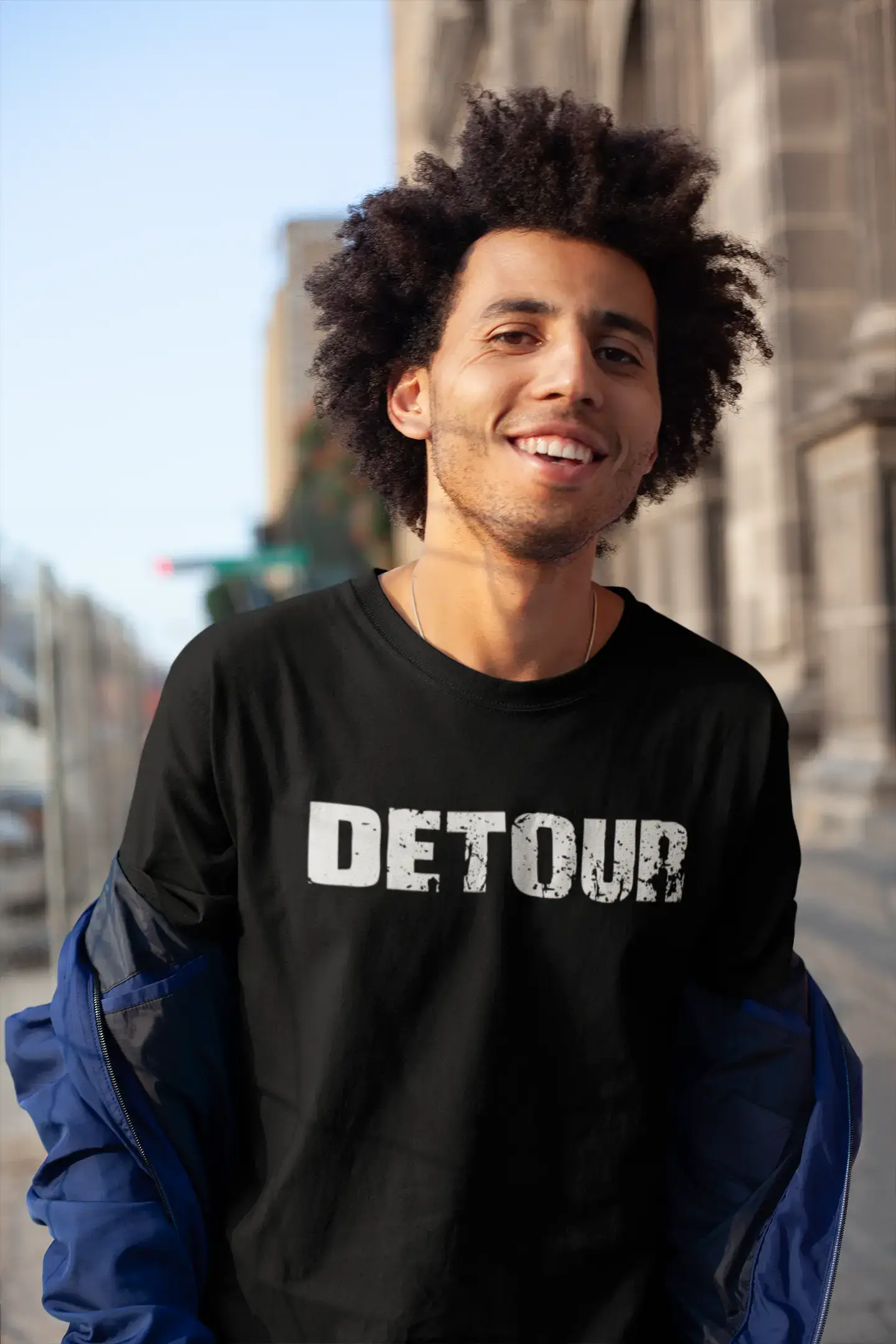 detour Men's Vintage T shirt Black Birthday Gift 00554