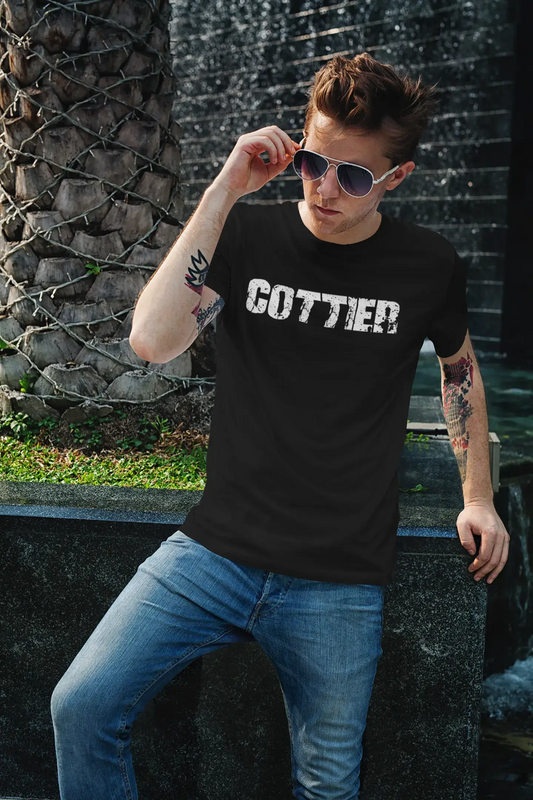cottier Men's Vintage T shirt Black Birthday Gift 00555