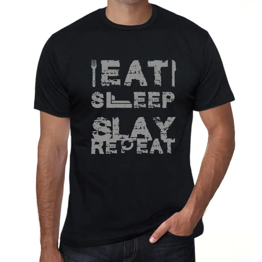 Men's Graphic T-Shirt Eat Sleep Slay Repeat Eco-Friendly Limited Edition Short Sleeve Tee-Shirt Vintage Birthday Gift Novelty