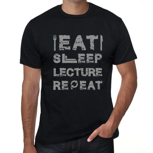 Men's Graphic T-Shirt Eat Sleep Lecture Repeat Eco-Friendly Limited Edition Short Sleeve Tee-Shirt Vintage Birthday Gift Novelty