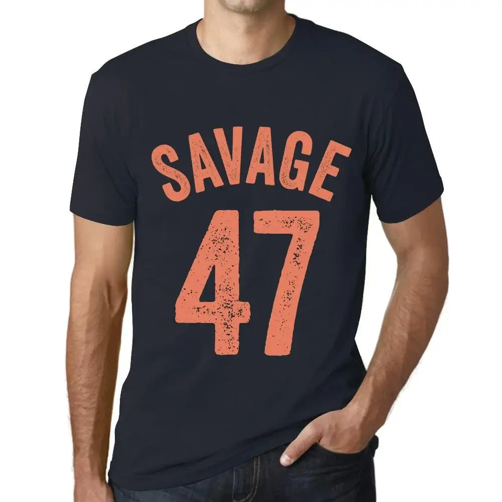 Men's Graphic T-Shirt Savage 47 47th Birthday Anniversary 47 Year Old Gift 1977 Vintage Eco-Friendly Short Sleeve Novelty Tee