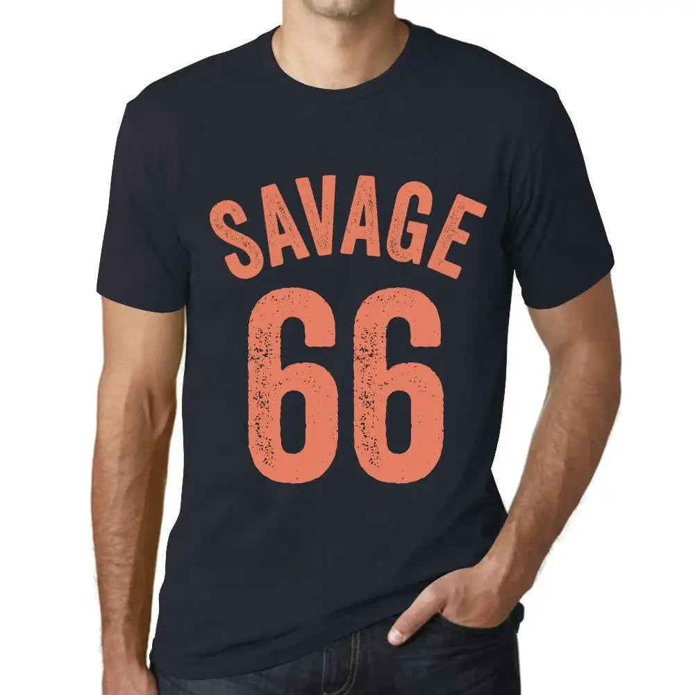 Men's Graphic T-Shirt Savage 66 66th Birthday Anniversary 66 Year Old Gift 1958 Vintage Eco-Friendly Short Sleeve Novelty Tee