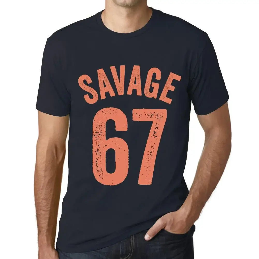 Men's Graphic T-Shirt Savage 67 67th Birthday Anniversary 67 Year Old Gift 1957 Vintage Eco-Friendly Short Sleeve Novelty Tee