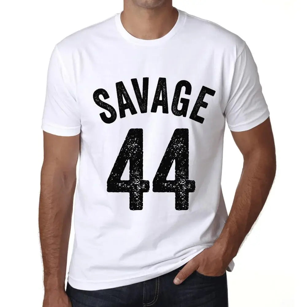 Men's Graphic T-Shirt Savage 44 44th Birthday Anniversary 44 Year Old Gift 1980 Vintage Eco-Friendly Short Sleeve Novelty Tee