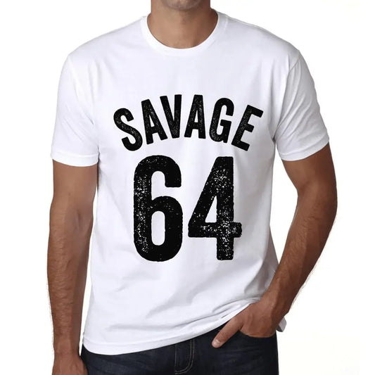 Men's Graphic T-Shirt Savage 64 64th Birthday Anniversary 64 Year Old Gift 1960 Vintage Eco-Friendly Short Sleeve Novelty Tee