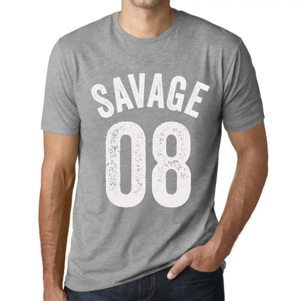 Men's Graphic T-Shirt Savage 08 8th Birthday Anniversary 8 Year Old Gift 2016 Vintage Eco-Friendly Short Sleeve Novelty Tee