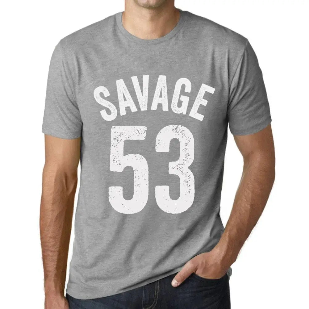 Men's Graphic T-Shirt Savage 53 53rd Birthday Anniversary 53 Year Old Gift 1971 Vintage Eco-Friendly Short Sleeve Novelty Tee