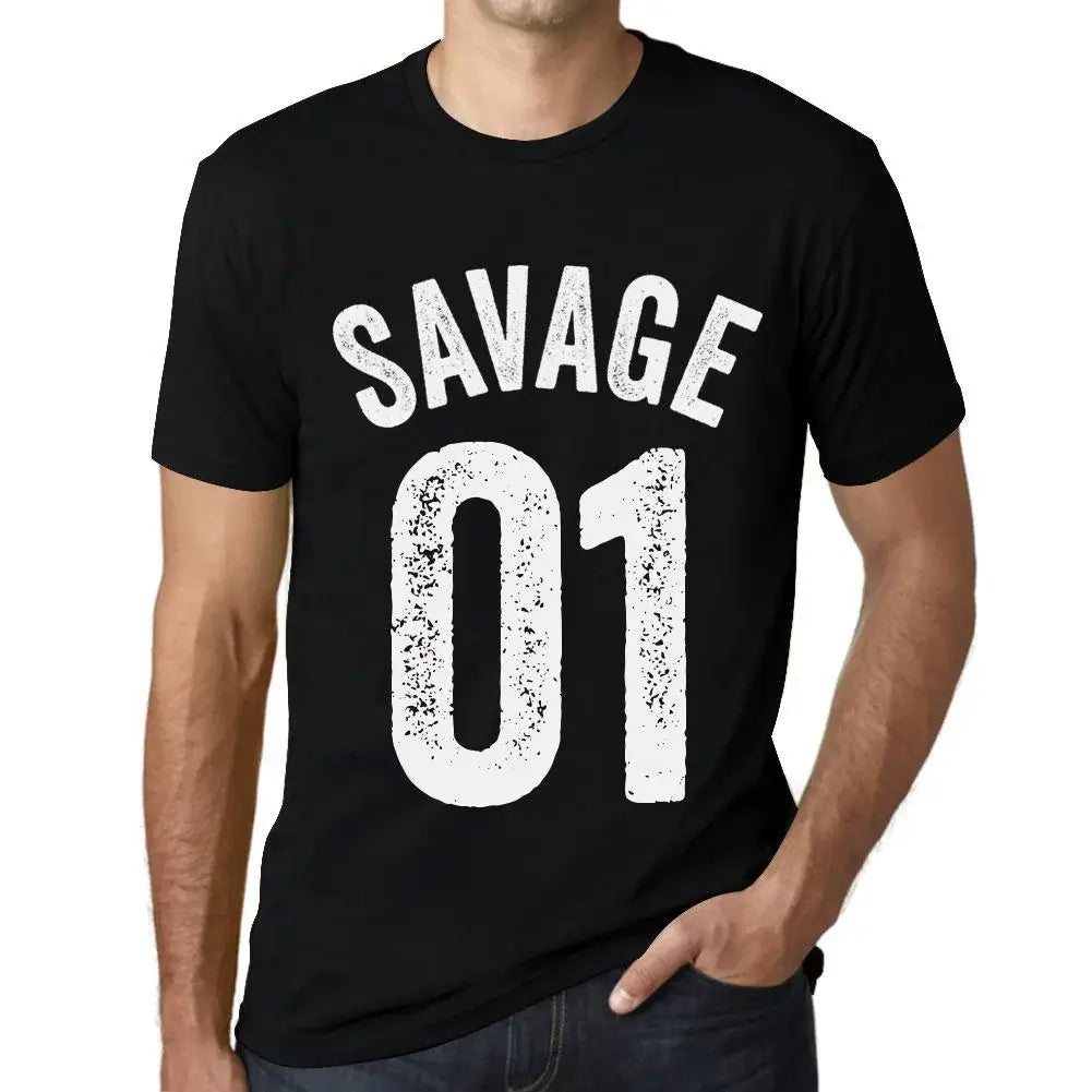 Men's Graphic T-Shirt Savage 01 1st Birthday Anniversary 1 Year Old Gift 2023 Vintage Eco-Friendly Short Sleeve Novelty Tee
