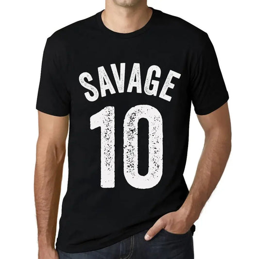 Men's Graphic T-Shirt Savage 10 10th Birthday Anniversary 10 Year Old Gift 2014 Vintage Eco-Friendly Short Sleeve Novelty Tee