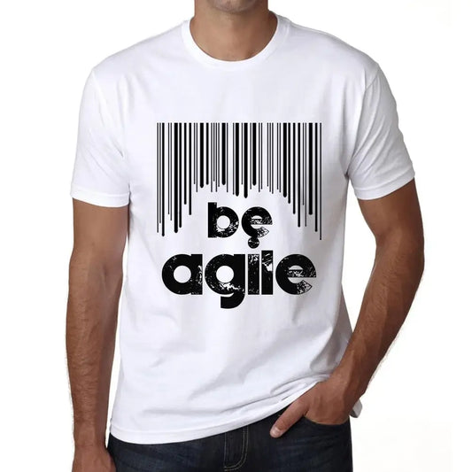 Men's Graphic T-Shirt Barcode Be Agile Eco-Friendly Limited Edition Short Sleeve Tee-Shirt Vintage Birthday Gift Novelty