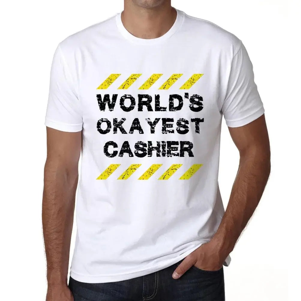 Men's Graphic T-Shirt Worlds Okayest Cashier Eco-Friendly Limited Edition Short Sleeve Tee-Shirt Vintage Birthday Gift Novelty