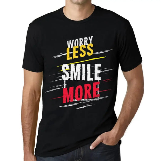 Men's Graphic T-Shirt Worry Less Smile More Eco-Friendly Limited Edition Short Sleeve Tee-Shirt Vintage Birthday Gift Novelty