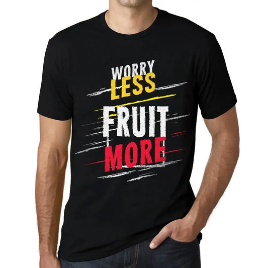 Men's Graphic T-Shirt Worry Less Fruit More Eco-Friendly Limited Edition Short Sleeve Tee-Shirt Vintage Birthday Gift Novelty