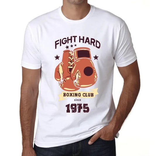 Men's Graphic T-Shirt Boxing Club Fight Hard Since 1975 49th Birthday Anniversary 49 Year Old Gift 1975 Vintage Eco-Friendly Short Sleeve Novelty Tee