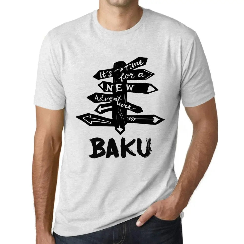 Men's Graphic T-Shirt It’s Time For A New Adventure In Baku Eco-Friendly Limited Edition Short Sleeve Tee-Shirt Vintage Birthday Gift Novelty