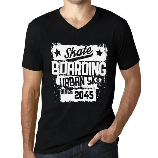 Men's Graphic T-Shirt V Neck Urban Skateboard Since 2045