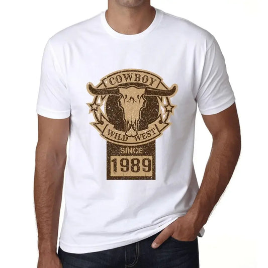 Men's Graphic T-Shirt Wild West Cowboy Since 1989 35th Birthday Anniversary 35 Year Old Gift 1989 Vintage Eco-Friendly Short Sleeve Novelty Tee
