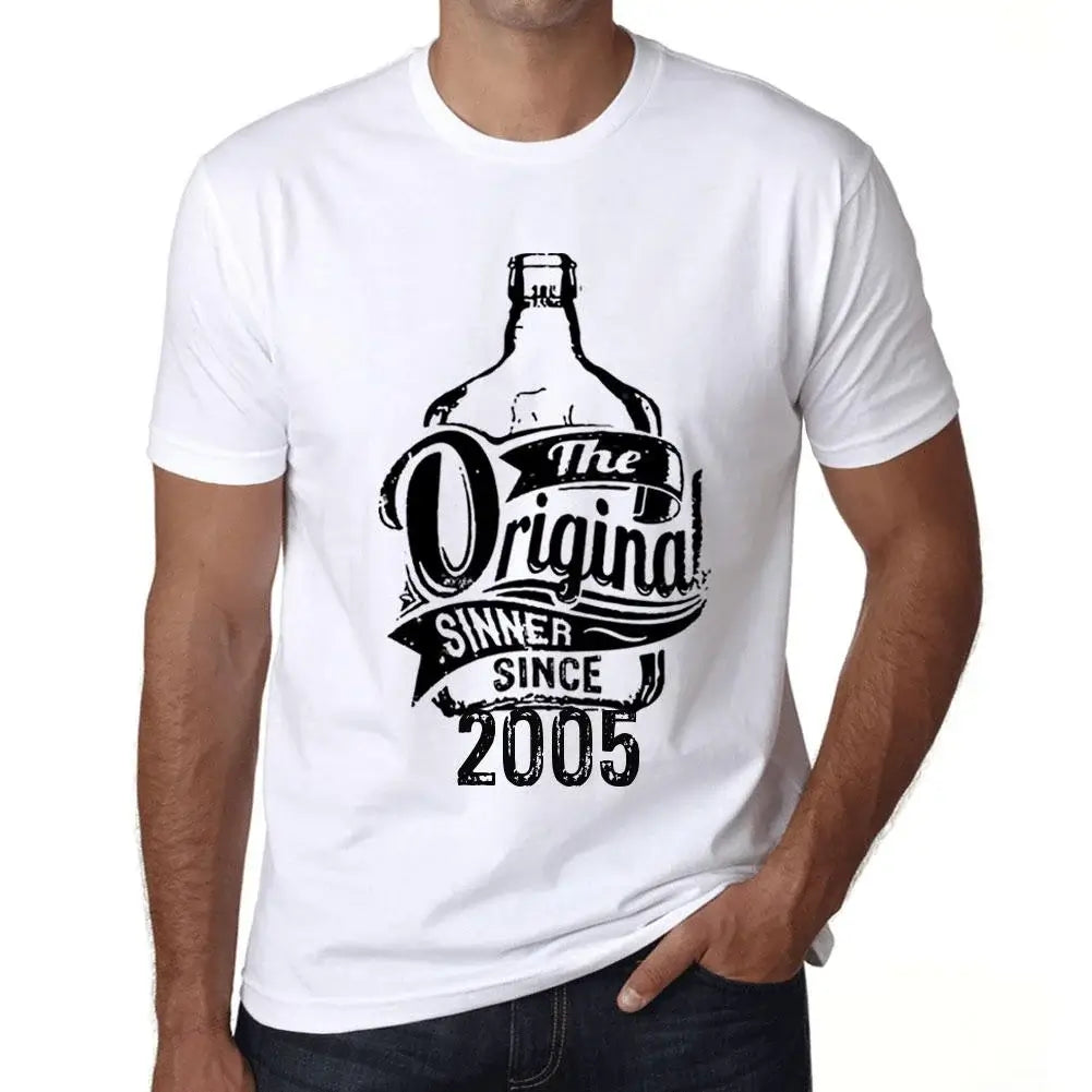 Men's Graphic T-Shirt The Original Sinner Since 2005 19th Birthday Anniversary 19 Year Old Gift 2005 Vintage Eco-Friendly Short Sleeve Novelty Tee