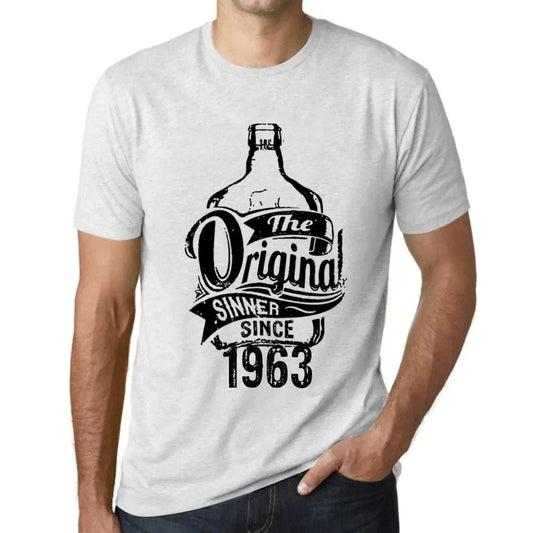Men's Graphic T-Shirt The Original Sinner Since 1963 61st Birthday Anniversary 61 Year Old Gift 1963 Vintage Eco-Friendly Short Sleeve Novelty Tee