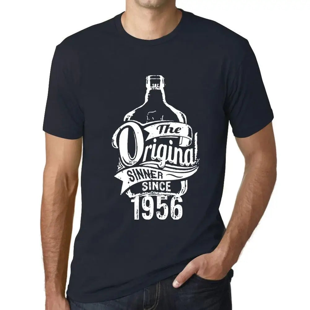 Men's Graphic T-Shirt The Original Sinner Since 1956 68th Birthday Anniversary 68 Year Old Gift 1956 Vintage Eco-Friendly Short Sleeve Novelty Tee