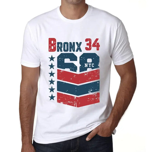 Men's Graphic T-Shirt Bronx 34 34th Birthday Anniversary 34 Year Old Gift 1990 Vintage Eco-Friendly Short Sleeve Novelty Tee