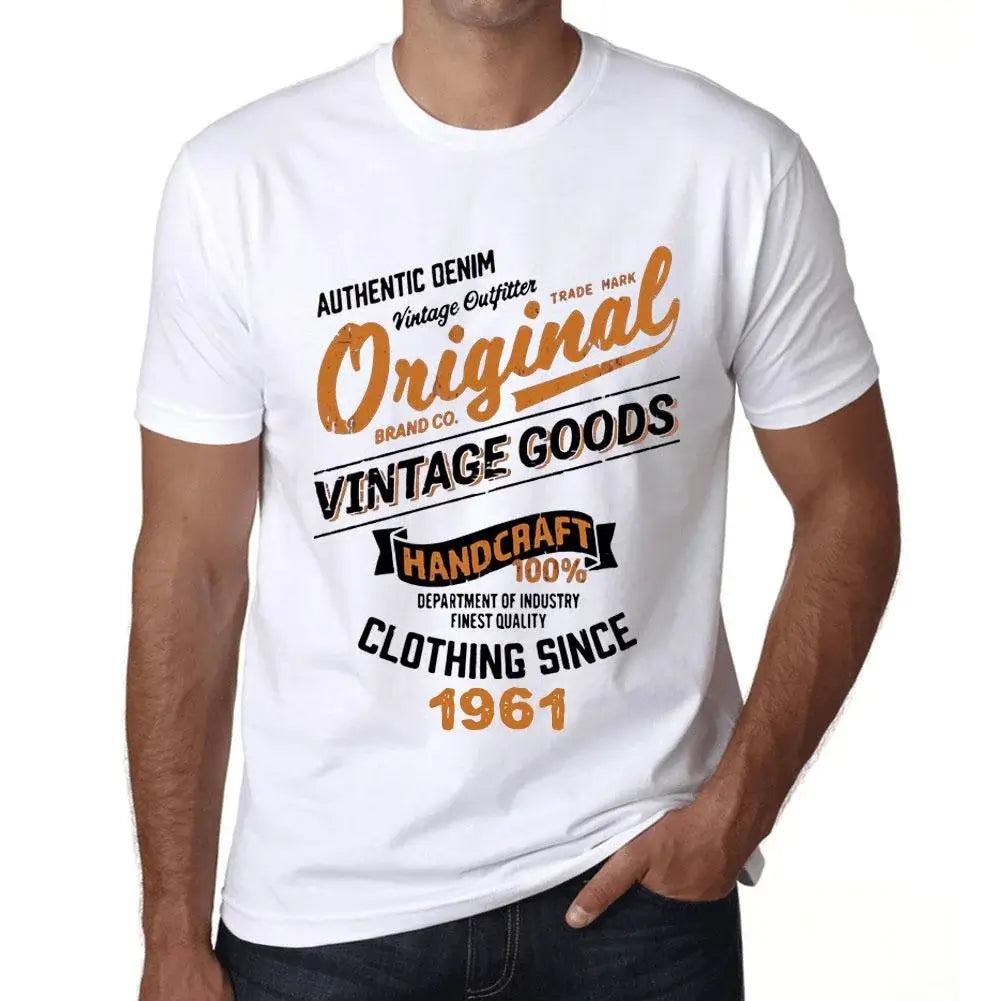 Men's Graphic T-Shirt Original Vintage Clothing Since 1961 63rd Birthday Anniversary 63 Year Old Gift 1961 Vintage Eco-Friendly Short Sleeve Novelty Tee