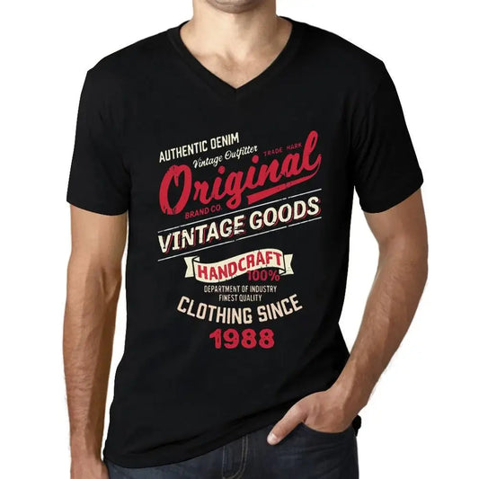 Men's Graphic T-Shirt V Neck Original Vintage Clothing Since 1988 36th Birthday Anniversary 36 Year Old Gift 1988 Vintage Eco-Friendly Short Sleeve Novelty Tee