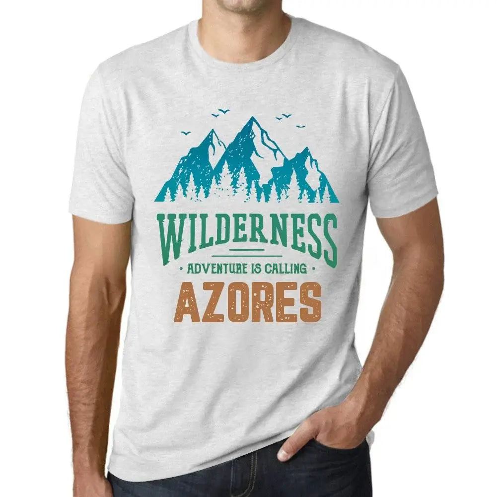 Men's Graphic T-Shirt Wilderness, Adventure Is Calling Azores Eco-Friendly Limited Edition Short Sleeve Tee-Shirt Vintage Birthday Gift Novelty