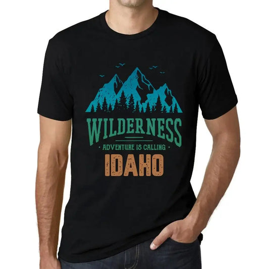 Men's Graphic T-Shirt Wilderness, Adventure Is Calling Idaho Eco-Friendly Limited Edition Short Sleeve Tee-Shirt Vintage Birthday Gift Novelty