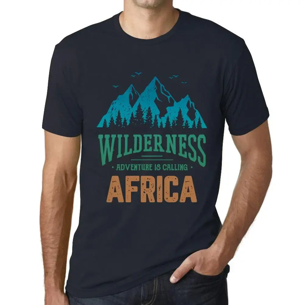 Men's Graphic T-Shirt Wilderness, Adventure Is Calling Africa Eco-Friendly Limited Edition Short Sleeve Tee-Shirt Vintage Birthday Gift Novelty