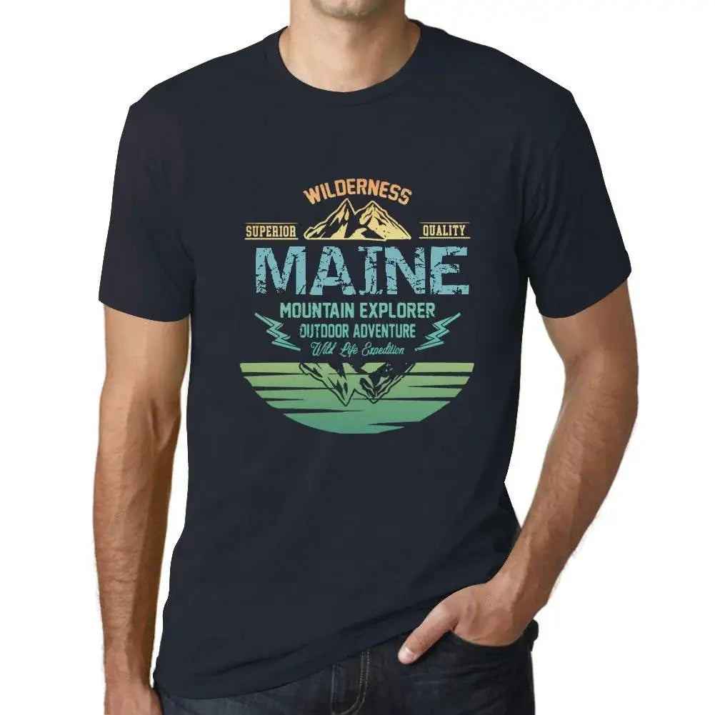 Men's Graphic T-Shirt Outdoor Adventure, Wilderness, Mountain Explorer Maine Eco-Friendly Limited Edition Short Sleeve Tee-Shirt Vintage Birthday Gift Novelty