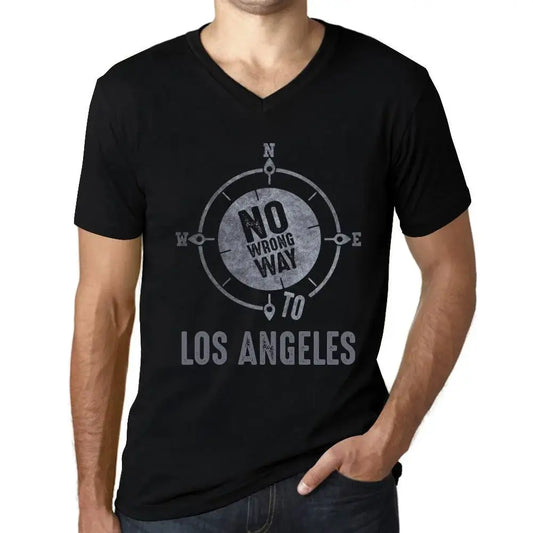 Men's Graphic T-Shirt V Neck No Wrong Way To Los Angeles Eco-Friendly Limited Edition Short Sleeve Tee-Shirt Vintage Birthday Gift Novelty