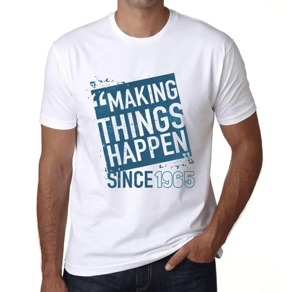 Men's Graphic T-Shirt Making Things Happen Since 1965 59th Birthday Anniversary 59 Year Old Gift 1965 Vintage Eco-Friendly Short Sleeve Novelty Tee