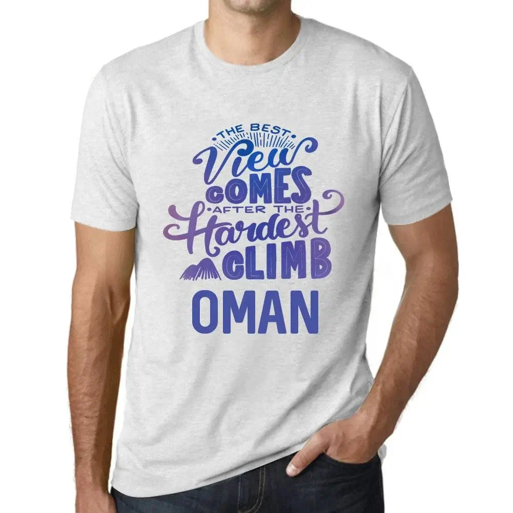 Men's Graphic T-Shirt The Best View Comes After Hardest Mountain Climb Oman Eco-Friendly Limited Edition Short Sleeve Tee-Shirt Vintage Birthday Gift Novelty