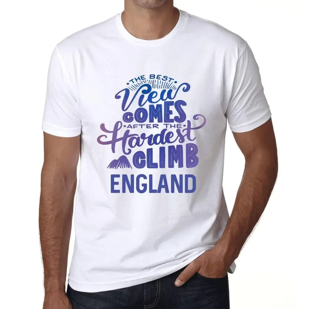 Men's Graphic T-Shirt The Best View Comes After Hardest Mountain Climb England Eco-Friendly Limited Edition Short Sleeve Tee-Shirt Vintage Birthday Gift Novelty