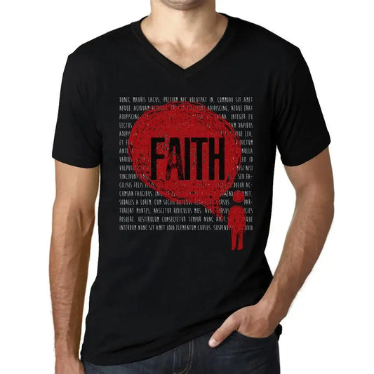 Men's Graphic T-Shirt V Neck Thoughts Faith Eco-Friendly Limited Edition Short Sleeve Tee-Shirt Vintage Birthday Gift Novelty