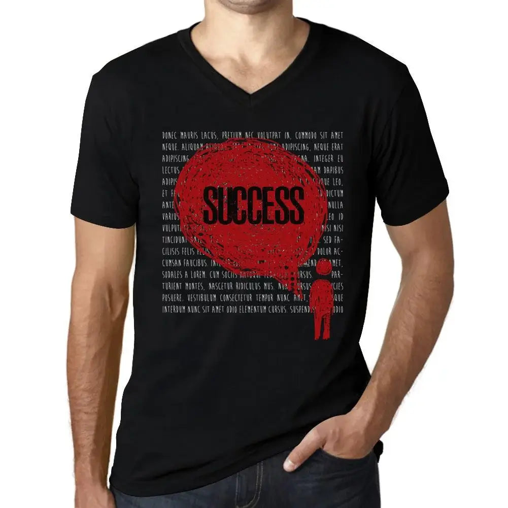 Men's Graphic T-Shirt V Neck Thoughts Success Eco-Friendly Limited Edition Short Sleeve Tee-Shirt Vintage Birthday Gift Novelty